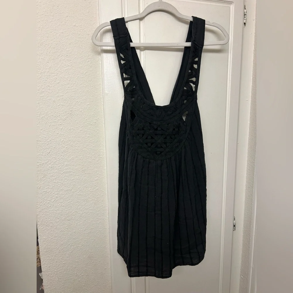 Billabong Black Tank Y2K Tunic Size Small Beach Top Shirt Long Tank - Picture 2 of 10